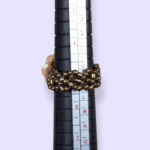(2/$20) Iridescent Sequin Floral Stretch Ring - Picture 6 of 6